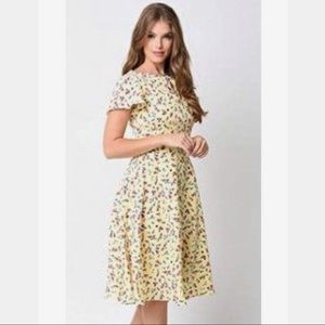 Unique Vintage Yellow Swing Dress NWOT